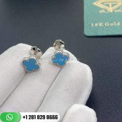 Van Cleef & Arpels Sweet Alhambra Earstuds White Gold Turquoise - VCARA44500