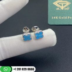 Van Cleef & Arpels Sweet Alhambra Earstuds White Gold Turquoise - VCARA44500