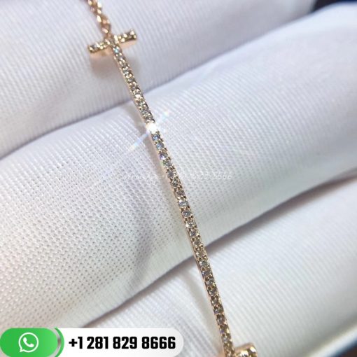 Tiffany T Smile Bracelet in Rose Gold with Diamonds