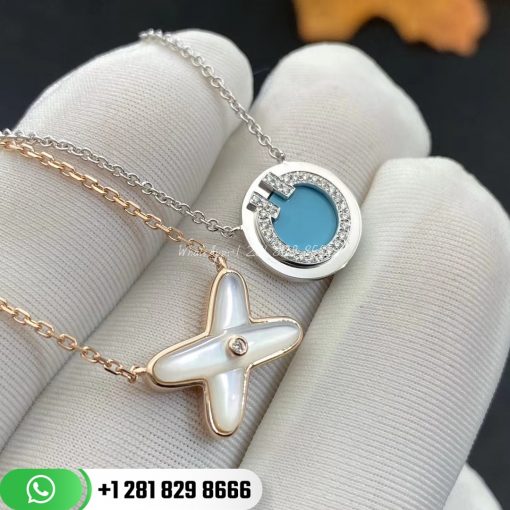 Tiffany T Diamond and Turquoise Circle Pendant