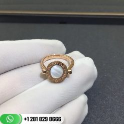 Bulgari Bvlgari Ring 18K Rose Gold and Mother of Pearl Pave Diamonds