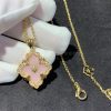 Buccellati Opera Color Pendant in Yellow Gold with Pink Fluo Enameled Logo Element