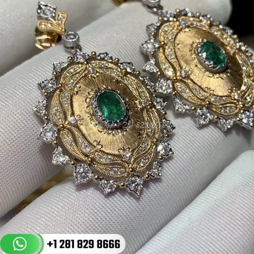 Buccellati Pendant Earrings Vintage Craftsmanship and Emeralds