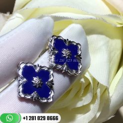 Buccellati Opera Earrings with Lapis Accents 18K White Gold