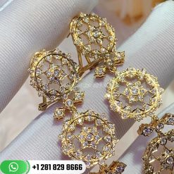 Buccellati Mario Round Cassiopeia Diamond Gold Pendant Earrings