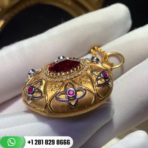 Buccellati Cuff Pendant Yellow Gold and Ruby