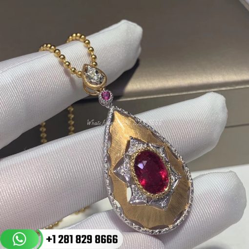 Buccellati Antique Textured Ruby Pendant