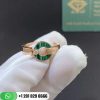 BVLGARI BVLGARI openwork ring in 18 kt rose gold with malachite elements and a brilliant-cut diamond.