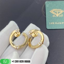 Roberto Coin Love in Verona Hoop Earrings in 18kt Yellow Gold with Diamonds. Double Flower Version - ADR888EA2037