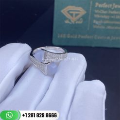 Marli Cleo Diamond Midi Ring White Gold Midi Diamond Ring CLEO-R47-Milky Aquamarine