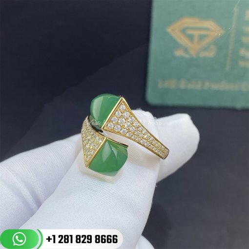 Marli Cleo Diamond Ring Yellow Gold Diamond Ring CLEO-R5-Green Jade