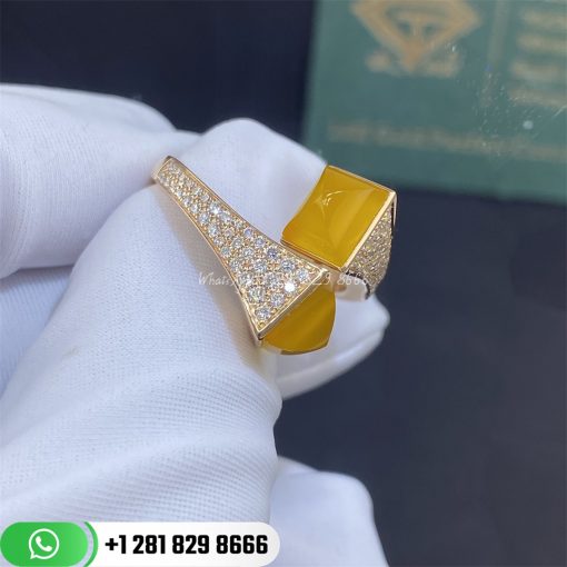 Marli Cleo Diamond Ring Rose Gold Diamond Ring CLEO-R5-Yellow Quartzite