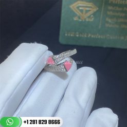 Marli Cleo Diamond Slim Ring White Gold Diamond Slim Wrap Ring CLEO-R1-Pink Coral