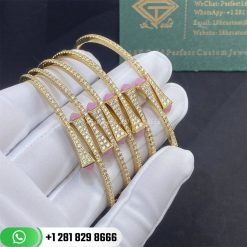 Marli Slim Slip-On Bracelet Yellow Gold and Pink Coral - CLEO-B1