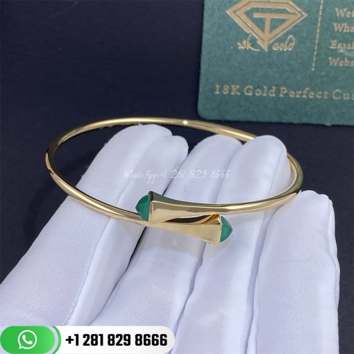 Marli Cleo Gold Slim Slip-on Bracelet Yellow Gold Slim Slip-on Bracelet CLEO-B46-Green Agate