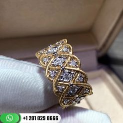Buccellati Etoilee Band Ring with Diamonds 18k Yellow and White Gold