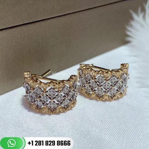 Buccellati Rombi Earrings 18-karat Yellow and White Gold Diamond