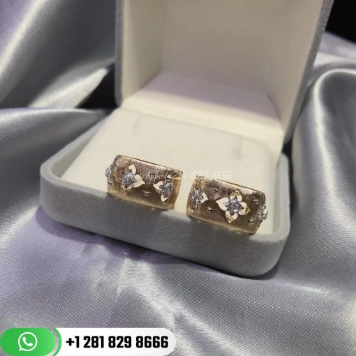 Buccellati Macri Giglio 18-karat Yellow and White Gold Diamond Hoop Earrings