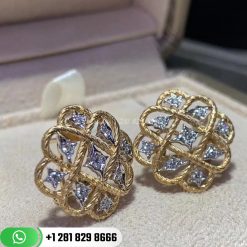 Buccellati Etoilee 18k Yellow and White Gold Diamond Button Earrings