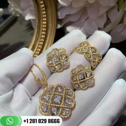 Buccellati Etoilee 18k Yellow and White Gold Diamond Button Earrings