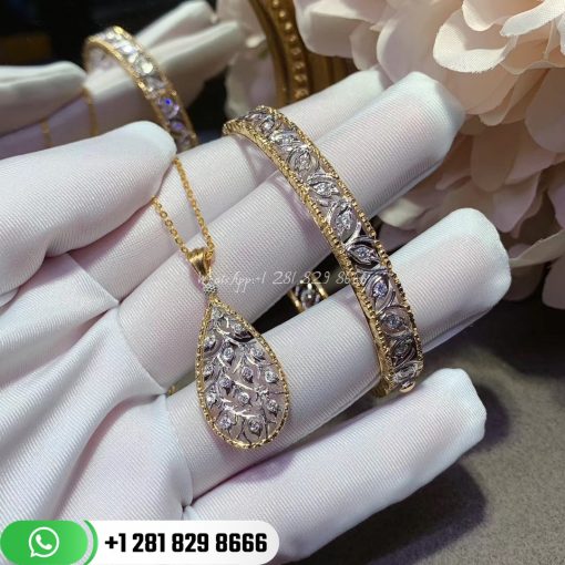 Buccellati Ramage Bangle 18-karat White and Yellow Gold Diamond