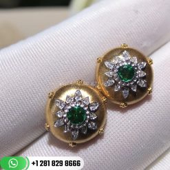 buccellati-18-karat-yellow-gold-emerald-dome-shape-button-earrings