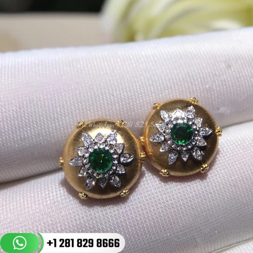 buccellati-18-karat-yellow-gold-emerald-dome-shape-button-earrings