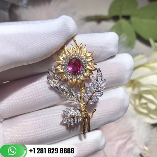 buccellati-brooch-classical-sunflower-shape-and-ruby-
