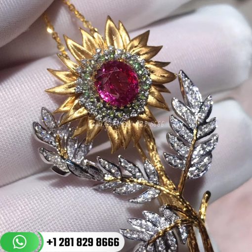 buccellati-brooch-classical-sunflower-shape-and-ruby-