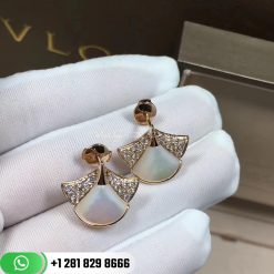 Bvlgari Divas Dream 18k Pink Gold Mother of Pearl Diamond Earrings 350483