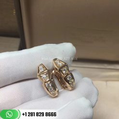 Bvlgari Serpenti Viper Earrings 18k Rose Gold & Pavé Diamond 354035 OR858109