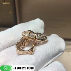 Bvlgari Serpenti Viper Earrings 18k Rose Gold & Pavé Diamond 354035 OR858109