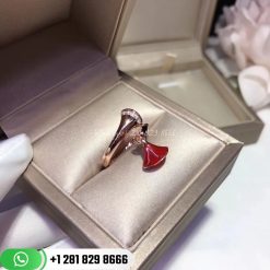 Bvlgari Divas Dream Rose Gold Carnelian and Diamond Ring