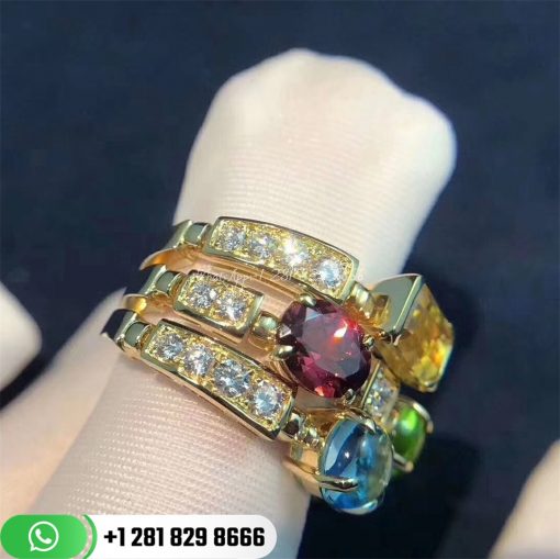 Bvlgari 18k Yellow Gold Multi Gem Allegra Ring AN852171