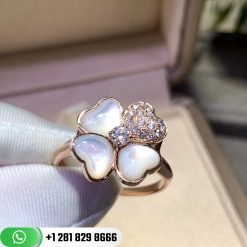 Van Cleef Arpels Cosmos Ring, Medium Model Rose Gold, Diamond, Mother-of-pearl VCARO51Y00