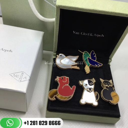 Van Cleef Arpels Clip Lucky Animals Chat Or jaune, Onyx, Œil De Tigre VCARP2AW00