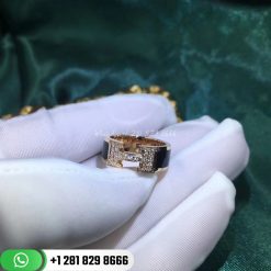 Hermes Clic H Blcek Enamel Ring
