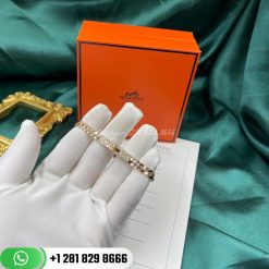 Hermes Kelly Gourmette Bracelet SH 18K Rose Gold Diamond PM