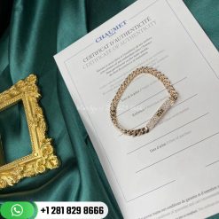 Hermes Kelly Gourmette Bracelet SH 18K Rose Gold Diamond PM