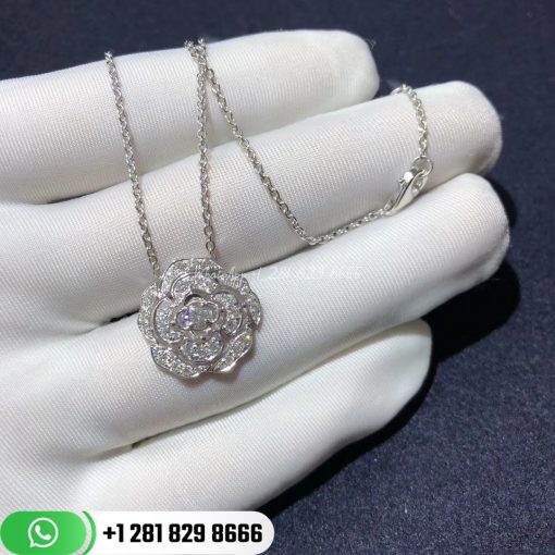 Chanel Bouton De CamÉlia Necklace 18k White Gold Diamonds J11177