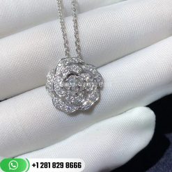 Chanel Bouton De CamÉlia Necklace 18k White Gold Diamonds J11177