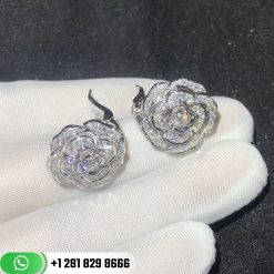 Chanel Bouton De CamÉlia Earrings 18k White Gold, Diamonds