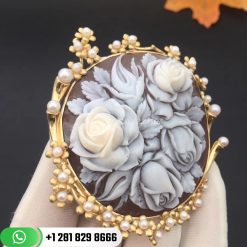 Rose Carved Brooch Design