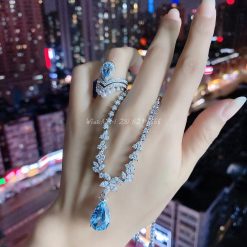 Aquamarine Design Diamond Necklace