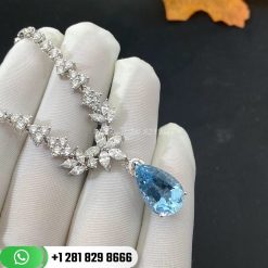 Aquamarine Design Diamond Necklace