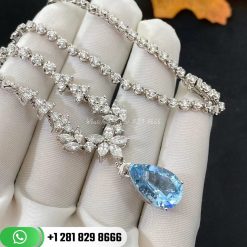 Aquamarine Design Diamond Necklace