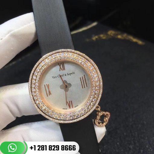 Van Cleef Arpels Charms Watch in Pink Gold and Diamonds