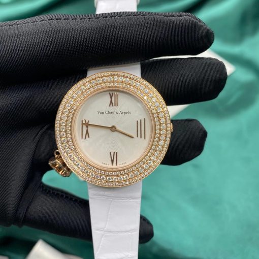 Van Cleef Arpels Charms Watch in Pink Gold and Diamonds