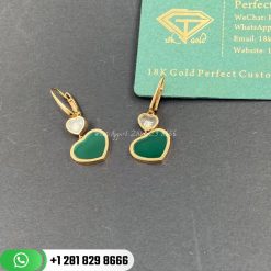 Chopard Happy Hearts Earrings, Ethical Rose Gold, Diamonds, Green Agate 837482-5011
