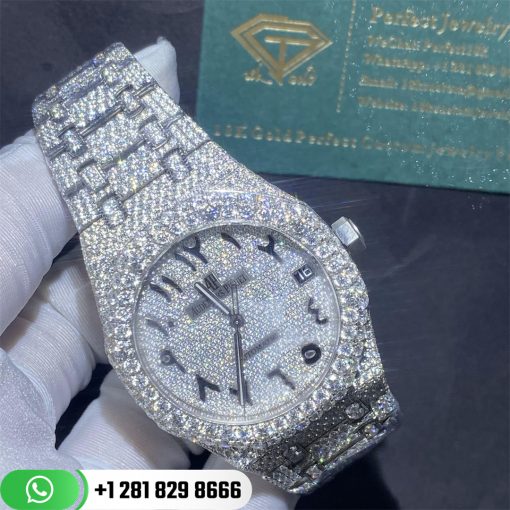 Audemars Piguet 41 Custom Diamonds Steel Men's Watch 15400ST.OO.1220ST.01